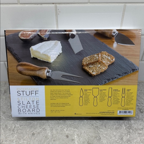 Entertaining Stuff Stilton Slate Cheese Board with Knives. Brand new in box - Picture 2 of 6